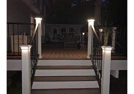 Plastic top wood post caps; 4 1 2 In X 4 1 2 In Solar Post Cap Light For Trex Classic White 3 Led Colors Buy Online For 89 95 At Ultrabrighttech