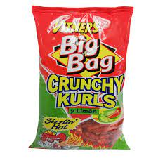 Vitner S Big Bag Sizzlin Hot Y Limon Flavored Crunchy Kurls 9oz Spicy Snacks Crunchy Food Pack