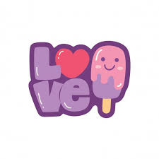 Love Lettering And Cute Kawaii Ice Cream Kawaii Gelato Amore