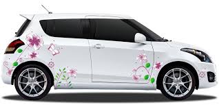 Beim car wrapping wird das auto teilweise oder auch komplett mit folie überzogen. Auto Klebefolie Blumen Design