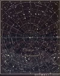 Vintage Constellation Map Large Star Chart By