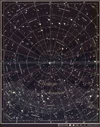 vintage constellation map large star chart by