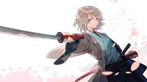 Samurai have come and gone but their triumphant legacy still remains in modern japan. Hd Wallpaper Anime Manga Anime Girls White Background Samurai Katana Wallpaper Flare