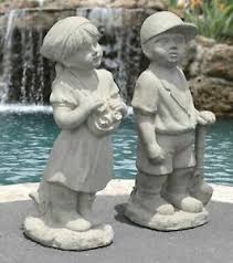 Decorate your home or garden with this jolly hotei statue. Boy And Girl Set Of 2 Garden Statues Sculptures Lawn Ornament Garden Decor Ebay