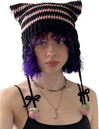 Cappello lavorato a maglia per ragazze con foto pasquale cappello a righe  carino costume Y2K fresco lavorato a maglia stella pasquale decorazioni a  righe cappelli all'uncinetto per le donne : Amazon.it: Moda