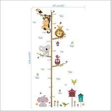 Monkey Lion Koala Owl And Elephant Growth Chart For Kids