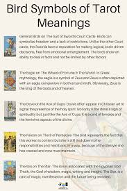 The Bird Symbolism Meanings Of Tarot Cards For Beginners If You Re Just Learning How To Read Tarot Or Practice Tarot Tarot Cards For Beginners Tarot Learning