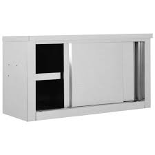 It is visually pleasing to add a bolder element to your shelf, like a cabinet, which also give you a lot of extra storage. Kitchen Wall Cabinet With Sliding Doors 90x40x50 Cm Stainless Steel
