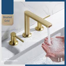 brushed gold waterfall faucet for