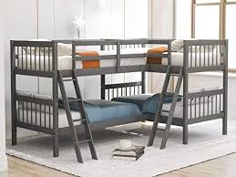 By this, you need to know your room's. Twin Over Twin L Shaped Bunk Bed Solid Wood Twin Size Bed Frame With Ladder Safety Rail For Kids Can Separate To 2 Bunk Beds Twin Bunk Beds Corner Bunk Beds