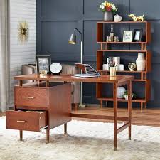 Tangkula mid century desk with drawers, writing computer desk with spacious desktop & sturdy construction, compact laptop table workstation, desk for bedroom home office (walnut) $139.99. Office Furniture Furniture Mid Century Desk With Drawer Writing Desk Walnut Desk