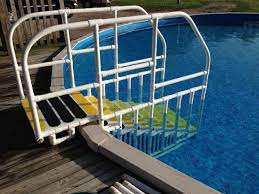 Above ground pool steps make swimming easy as one can get in and out of the water easily. Aquatrek2 Non Slip Forward Walking Pool Ladder System