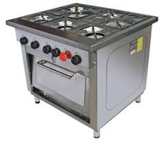 Tope y frente de mandos en acero inoxidable. Cocina Industrial 5 Quemadores Con Horno Tmq Maquinarias