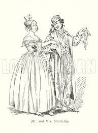 Dickens character: Mr and Mrs Mantalini stock image