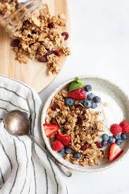 Maple syrup sweetens this healthy melange of oats and nuts. Easy Sugar Free Granola Recipe Nutrition In The Kitch