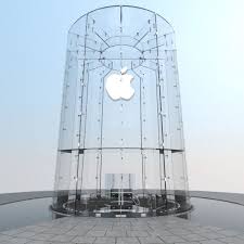 A 3d Model Of The Iconic Glass Cylinder Entrance At The Apple Store In Pudong China Apple Store Design Glass Building Store Architecture