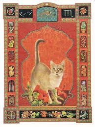 Scorpio Vintage Cat Print Lesley Anne Ivory Feline Illustration Star Sign Horoscope Zodiac Astrology Celestial 8 X 11 Inches Cat Art Cat Artwork Cat Art Print