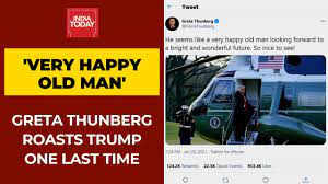 Social media users also came to her defense after mr. Greta Thunberg Ends Twitter Feud With Very Happy Old Man Tweet As Donald Trump Leaves White House Youtube