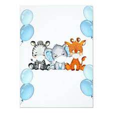 Safari Animal With Masks Virtual Shower Baby Boy I Invitation Zazzle Com In 2021 Baby Boy Shower Baby Boy Shower Favors Baby Shower Invitation Cards