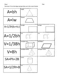 7th Grade Math Formulas Worksheets Teaching Resources Tpt