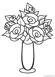A flower greeting makes hearts speak. Flower Vase Coloring Pages Printable Coloring4free Coloring4free Com
