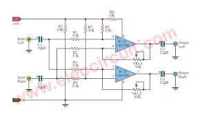 A circuit diagram with values of components would be great. Surround Sound System Circuit Diagram Eleccircuit Com