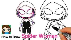 How To Draw Spider Gwen Spider Man Into The Spider Verse Drawing Superheroes Cute Drawings Drawing Lessons For Kids