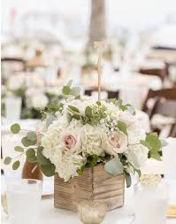Rustic Hydrangea Rose Eucalyptus Centerpiece Sourced From Pinteres Flower Centerpieces Wedding Wedding Floral Centerpieces Wedding Reception Table Decorations
