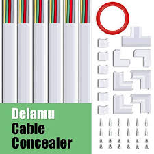 Cable channel for wall mounted tv. Amazon Com Cord Covers Raceway Kit 157 Cable Management Channel Paintable Cord Concealer System Covers Cables Cord W Cord Cover Wall Mounted Tv Hide Wires