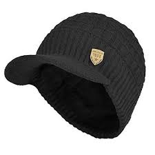 Sports Winter Outdoor Knit Visor Hat Billed Beanie With Brim Warm Fleece Lined Janeyrubbins Mens Hats Fashion Hats For Men Visor Hats