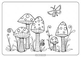 Free tea cup coloring pages. Cute Mushrooms Pdf Coloring Pages
