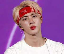 Bts Jin Moon On Instagram His Gaze His Lips His Flying Kiss His Blonde Haired The Bandana And Yeah Im Not Okay Bts Jin Jin Hair