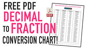 Metric (mm) us (in*) 2: Free Decimal To Fraction Chart Pdf Mashup Math
