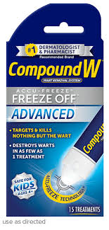 And no need to leave a patch or adhesive strip on for long periods of time. Compound W Freeze Off Advanced Wart Remover