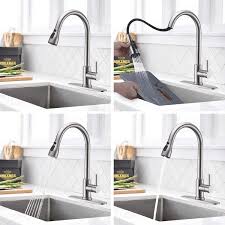 Buying a new pullout kitchen faucet might not seem like a daunting task until you start. Single Handle Pull Down Kitchen Faucet Touch On Stainless Steel Pull Out Kitchen Sink Faucet Kitchen Faucets Tools Home Improvement Fcteutonia05 De