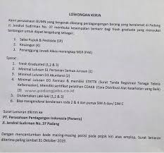 Apakah loker ini masih di buka ? Lowongan Kerja Lulusan S1 Pertanian Hal