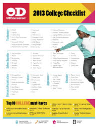 Deca Direct Office Depot 2013 College Checklist