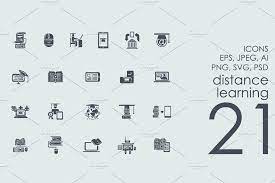 21 Distance Learning Icons Distance Learning Icons Icons Business Card Logo Distance Learning Templates