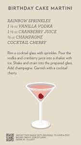 Birthday Cake Martini Cocktail Catalog Cocktails Vodka Wine Champagne Birthday Cake Martini Birthday Drinks Vodka Cocktails