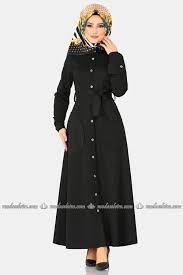 Modaselvim Elbise Dugmeli Elbise Ferace 113 5mc359 Siyah Fashion Hijab Fashion Fashion Dresses