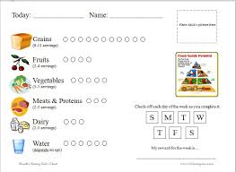 Chart For Tracking Daily Food Group Intake Great For Kids