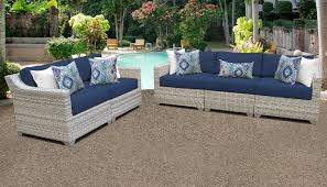 Fairmont 5 Piece Outdoor Wicker Patio Furniture Set 05a In Navy Tk Classics Fairmont 05a Navy
