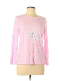 Details About Nautica Women Pink Long Sleeve T Shirt L
