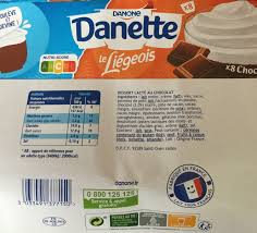 Danette Le Liegeois Chocolat Danone