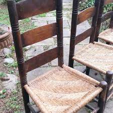 Two rush seated ladder back chairs. Best Primitive Antique Ladder Back Chairs Hand Turned Rush Seats For Sale In Mountain Brook Alabama For 2021