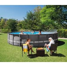 Intex 22ft X 52in Ultra Xtr Frame Round Pool Set With Sand Filter Pump Walmart Com In Ground Pools Above Ground Pool Rectangular Pool