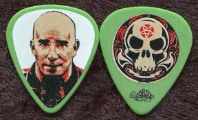 ANTHRAX Guitar Pick SCOTT IAN 2006 Reunion Tour, Green Face/Skull, Tortex