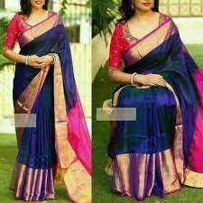 Uppada Heavy Big Border Saree S Buy Online Uppada Sarees At Best Prices Pattu Saree Blouse Designs Blue Silk Saree Silk Sarees With Price