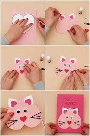 They try and express a little humor, but. Diy Valentine Cat Card Super Cute Valentine Craft For Kids