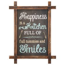kitchen full of smiles wooden wall art
